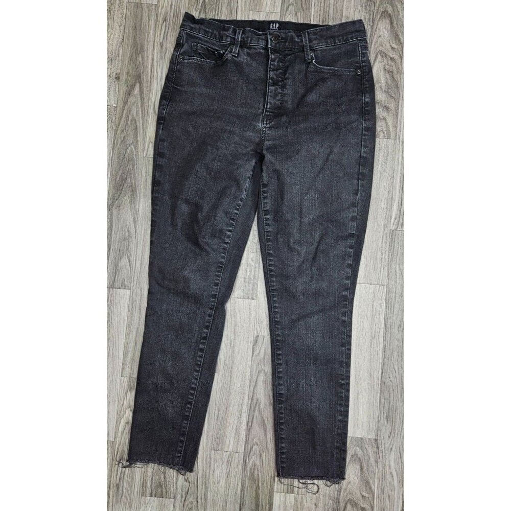 Gap‎ Denim Womens Size 10 / 30 Regular True Skinny Black Grey Jeans